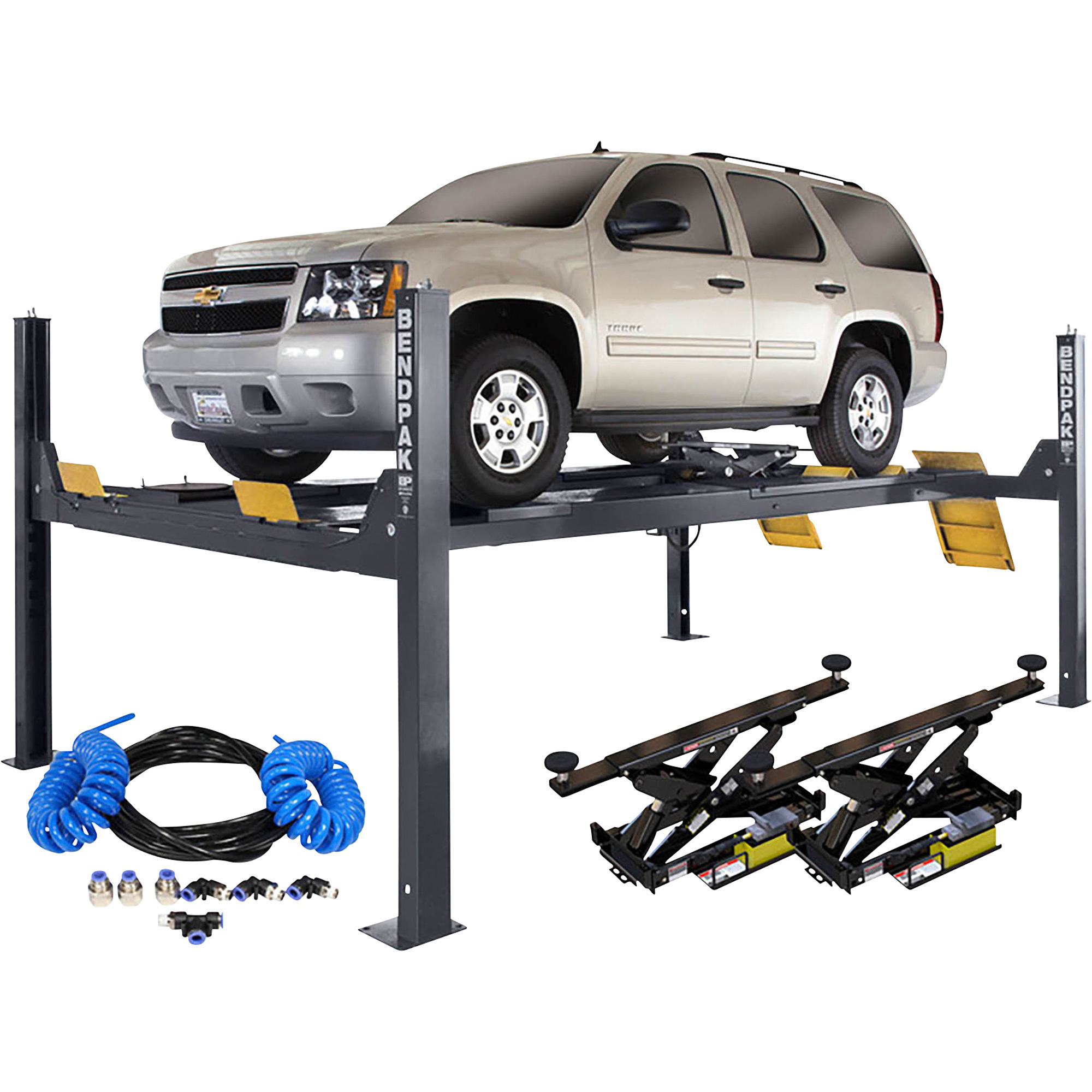 Bendpak Extended-Length Alignment Lift Package, 14,000-Lb. Capacity, Model# HDS14-LSXE + RJ7W(2) + AIRL